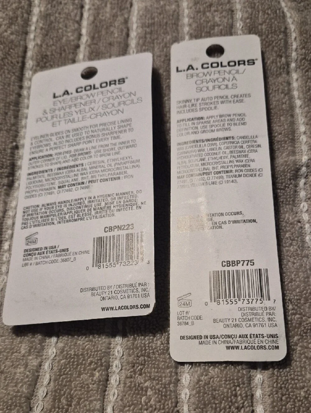 LA Colors Deluxe Eyeliner/Brow Pencil & Skinny Brow Pencil Brown